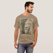 Pebble Trendy Modern Elegant Pop Art Lion Sjabloon T-shirt (Voorkant volledig)