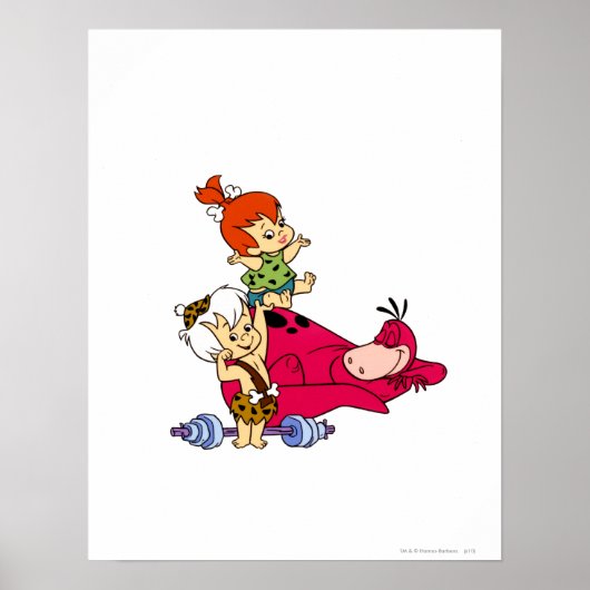 PEBBLES™ en Bam Bam en Dino Playtime Poster (Voorkant)