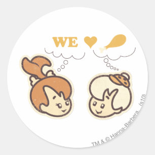PEBBLES™ en Bam Bam Love Food Ronde Sticker