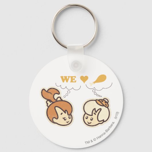 PEBBLES™ en Bam Bam Love Food Sleutelhanger (Voorkant)