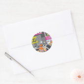 PEBBLES™ en Bam Bam Out Control Ronde Sticker (Envelop)