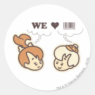 Pebbles en Bam Bam We houden van Ronde Sticker