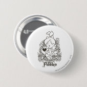 PEBBLES™ Heartbreaker B&W Ronde Button 5,7 Cm (Voorkant /achterkant)