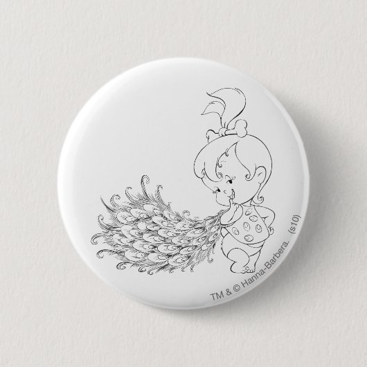 PEBBLES™ in Peacock Ronde Button 5,7 Cm (Voorkant)