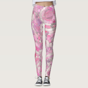 Pebbles Mosaic Art - Roos Blush Pink Leggings