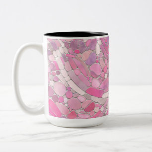 Pebbles Mosaic Art - Roos Blush Pink Tweekleurige Koffiemok