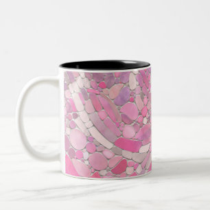 Pebbles Mosaic Art - Roos Blush Pink Tweekleurige Koffiemok