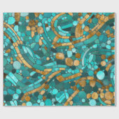 Pebbles Mozaïek Kunst - Smaragd en Goud Cadeaupapier (Vlak)