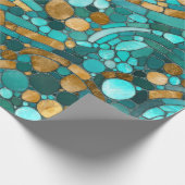 Pebbles Mozaïek Kunst - Smaragd en Goud Cadeaupapier (Hoek)