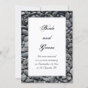 Pebbles noirs lisses Faire-part de mariage