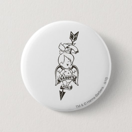 PEBBLES™ Papa's meisje B&W Ronde Button 5,7 Cm (Voorkant)