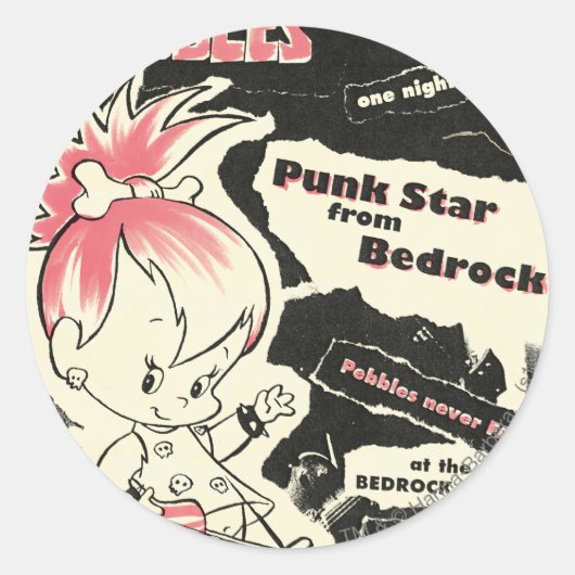 PEBBLES™ Punk Rock Legend Ronde Sticker (Voorkant)