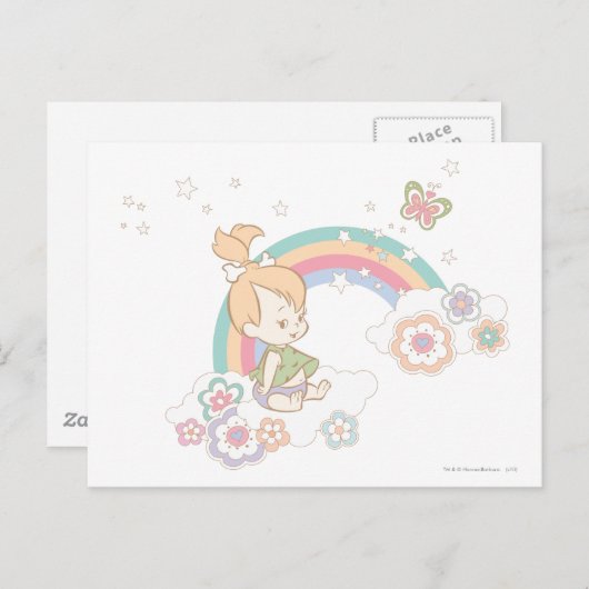 PEBBLES™ Rainbow- en Bloerwolken Briefkaart (Voorkant / Achterkant)