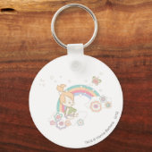 PEBBLES™ Rainbow- en Bloerwolken Sleutelhanger (Voorkant)