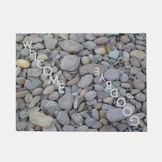 Pebbles Stone Doormat "Welkom Vaarwel" Deurmat (Voorkant)