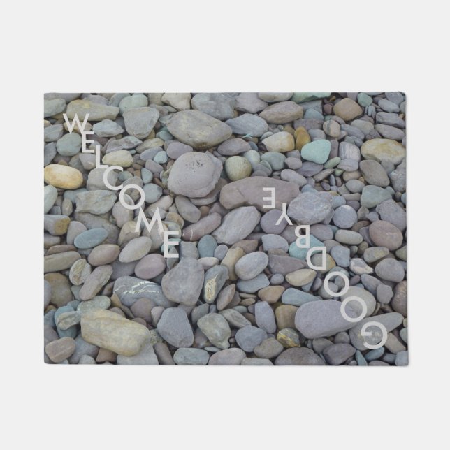 Pebbles Stone Doormat "Welkom Vaarwel" Deurmat (Voorkant)