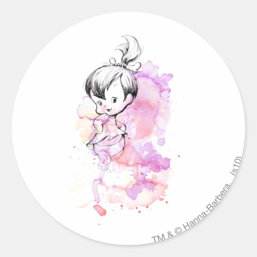 PEBBLES™ Waterverf Sketch Ronde Sticker (Voorkant)