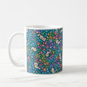 Pebble's Whimsical Garden Grijze Kat & Helder Bloe Koffiemok
