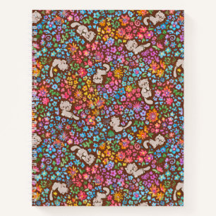 Pebble's Whimsical Garden Grijze Kat & Helder Bloe Notitieboek