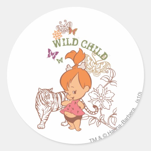 PEBBLES™ Wilde Kind Ronde Sticker (Voorkant)