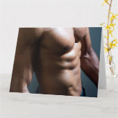 Pec Perfection Hot Guy - Carte de voeux (Fleur jaune)