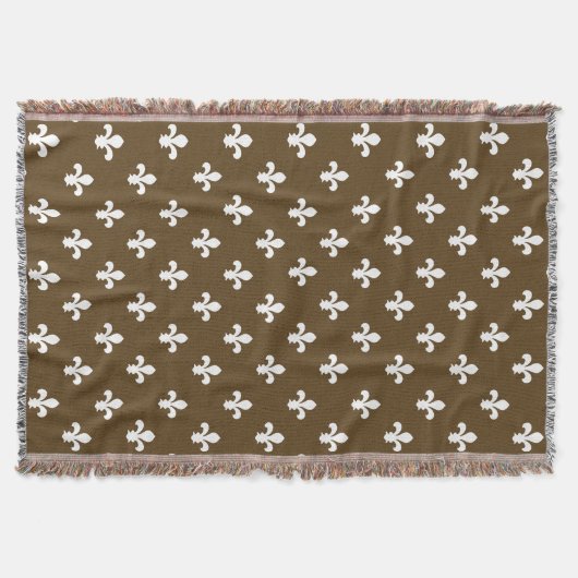Pecan Neutral Fleur de Lys Deken (Voorkant)