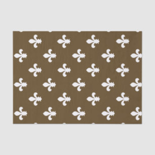 Pecan Neutral Fleur de Lys Tissuepapier