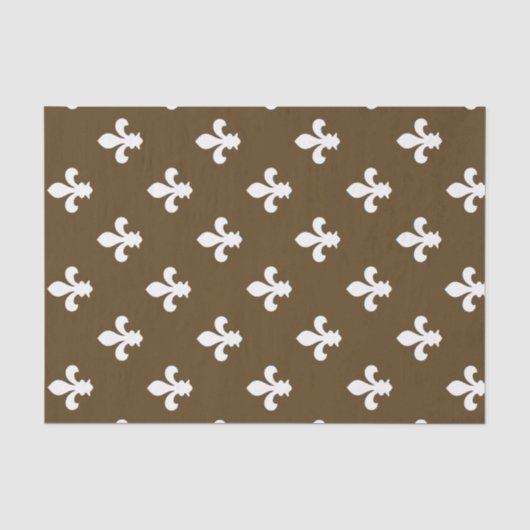 Pecan Neutral Fleur de Lys Tissuepapier (Voorkant)