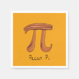Pecan Pi Cute Wiskunde Pi Day Party Napkins Servet