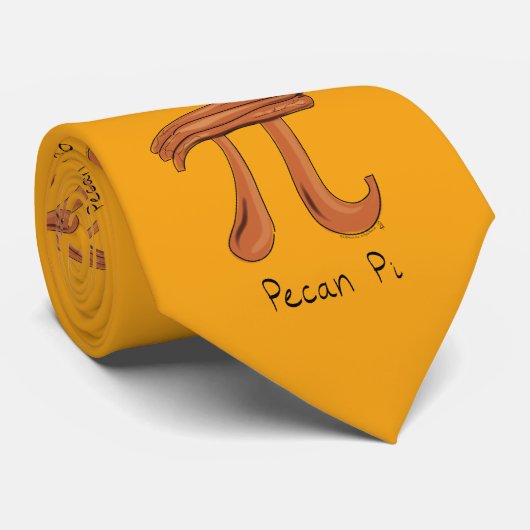 Pecan Pi Cute Wiskunde Teacher Pi Day Mannen Strop Stropdas (Opgerold)