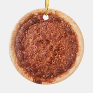 Pecan Pie Food Foto met kerstkeramische keramiek Keramisch Ornament