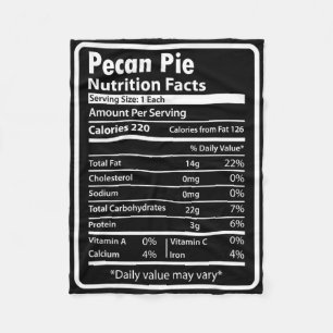 Pecan Pie Grappige Voedingsfeiten Voor Thanksgivin Fleece Deken