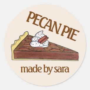 Pecan Pie Tart Southern Food Dessert Ronde Sticker