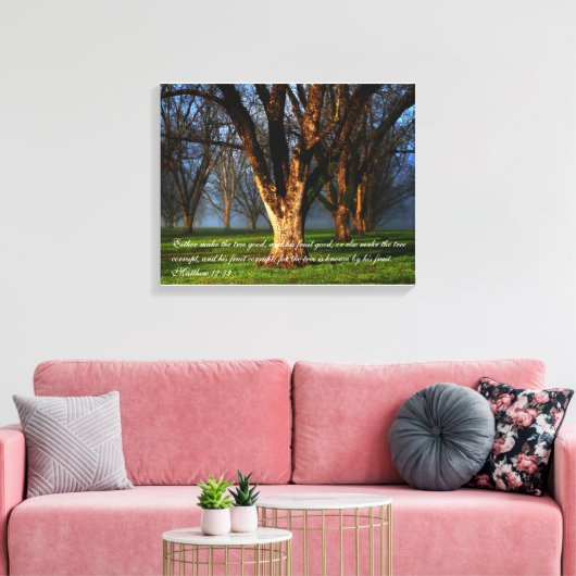 Pecanboomgaard - Matteüs 12:33 Canvas Afdruk (Insitu (Woonkamer))
