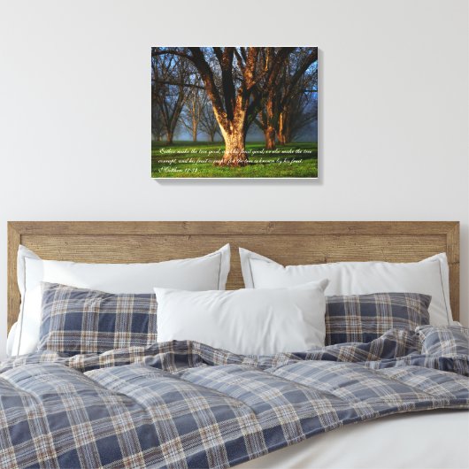 Pecanboomgaard - Matteüs 12:33 Canvas Afdruk (Insitu (Slaapkamer))