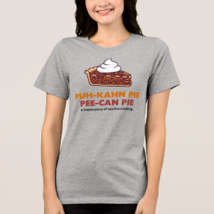 Pecannotentaartpunt met slagroom Tri-Blend shirt