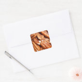 Pecans, vers vierkante sticker (Envelop)