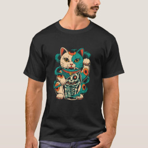 Pech Skelet Kat Japanse Kunst T-shirt