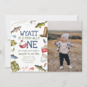 Pêche 1er Anniversaire Photo Invitation (Devant)