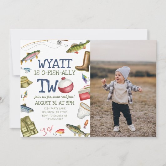 Pêche 2e anniversaire Invitation photo (Devant)