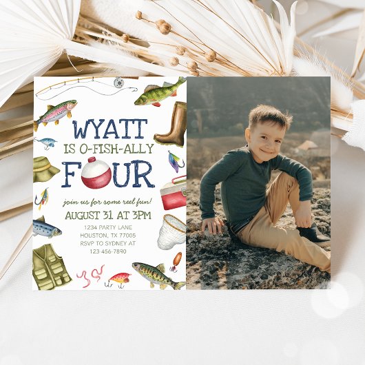 Pêche 4e anniversaire Invitation photo