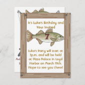 Pêche 7e anniversaire fête garçons Invitation (Devant / Derrière)
