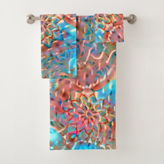 Pêche à la floraison et aqua sous verre martelé (En situation)