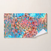 Pêche à la floraison et aqua sous verre martelé (Serviette à main)