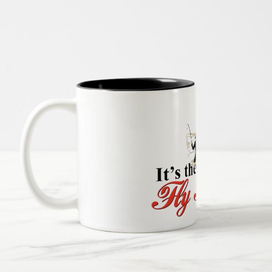 Pêche à la mouche Noir 11 oz Mug à deux tons (Gauche)
