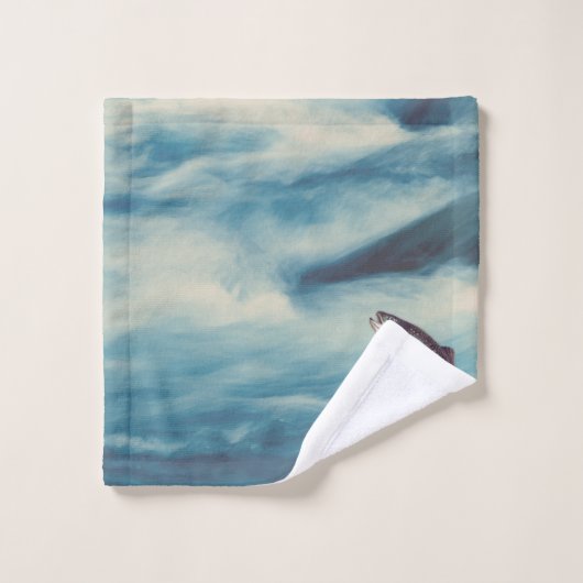 Pêche à la truite pêcheur Blue River Monogramme (Gant de toilette)