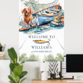Pêche Affiche de bienvenue fête d'anniversaire (Bureau à domicile)