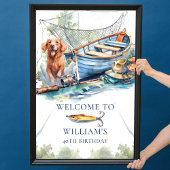 Pêche Affiche de bienvenue fête d'anniversaire
