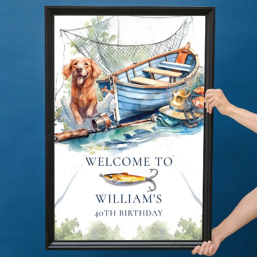 Pêche Affiche de bienvenue fête d'anniversaire