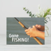Pêche allée ! Invitation de voyage de pêche de (Debout devant)